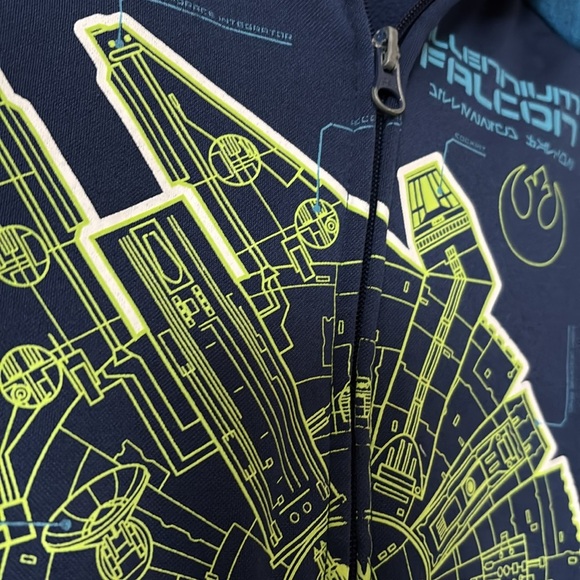 Star Wars Boys Zip Up Hoodie Sweatshirt, Blue, Size 7 - Picture 3 of 4